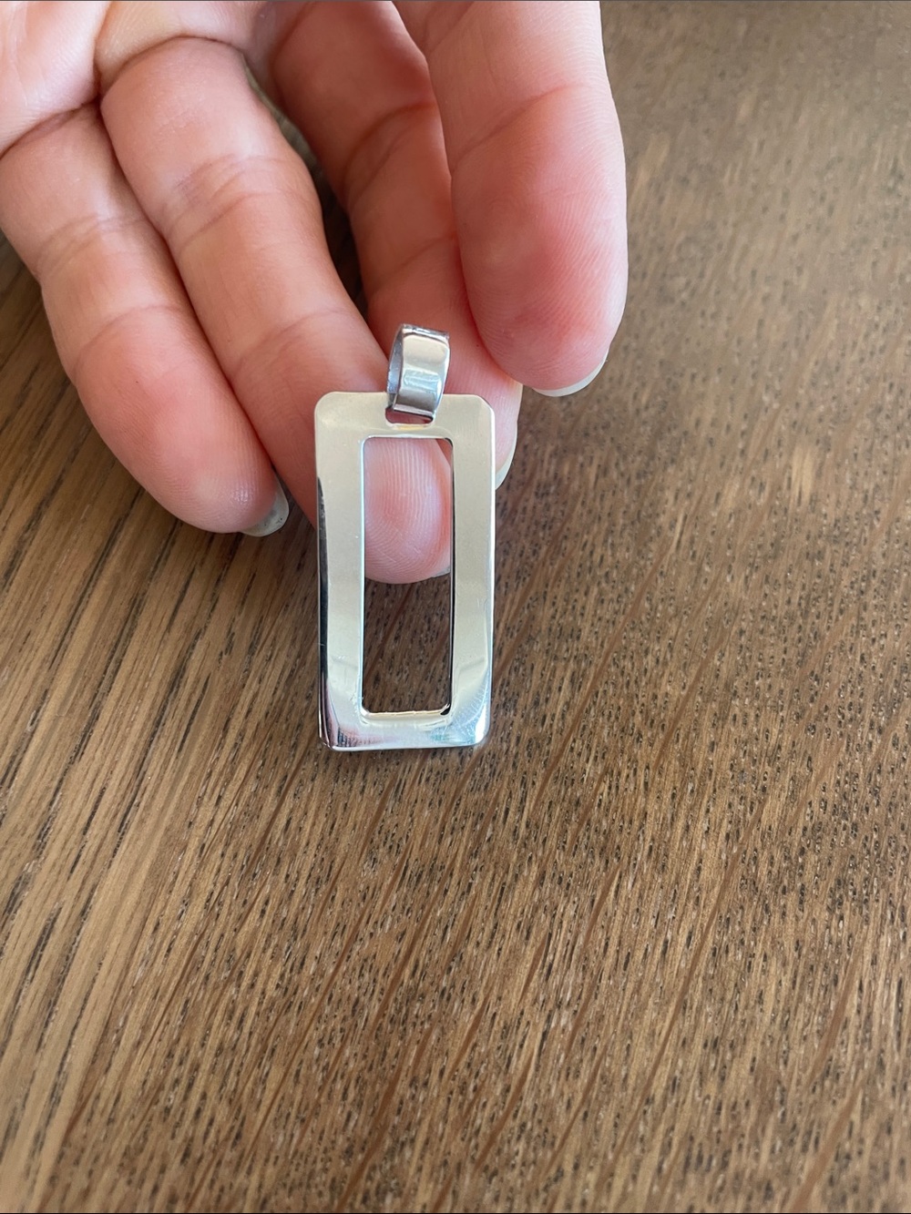 925 Sterling Rectangular Silver Pendant